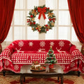 Reversible Christmas Sofa Cover for 2-3 Cushion Couch - Red Deer 71x102 Inches