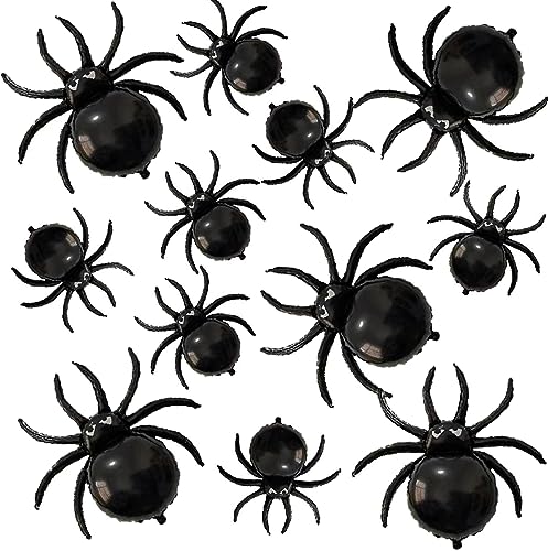 Halloween Spider Balloons Set - 33in & 17.2in Foil Spiders for Party Decor
