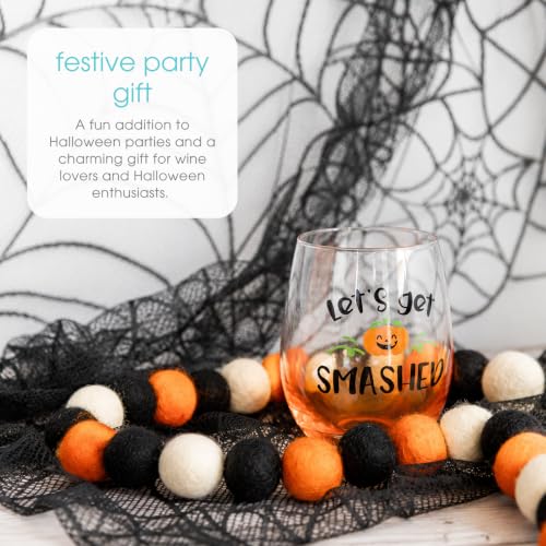 Let’s Get Smashed Wine Glass - 15 Ounce Stemless Pumpkin Drinkware