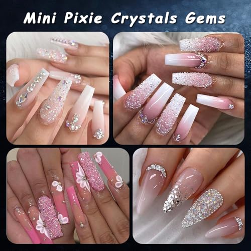 Mini Rhinestones for Nails 1.5mm Clear AB Pixie Crystals - Glitter Nail Art Decorations