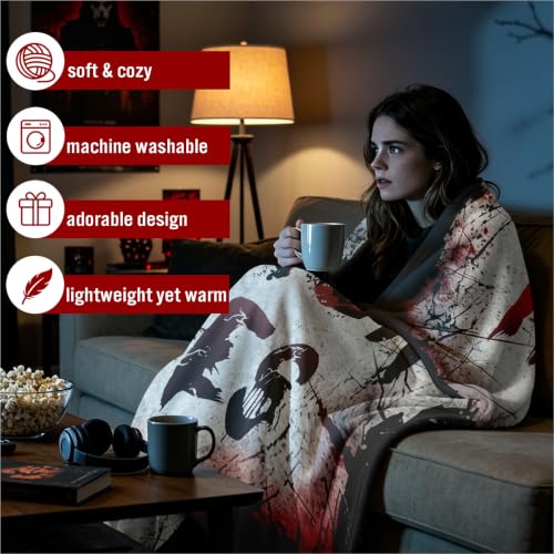 Horror Movie Gifts for Women Halloween Throw Blanket 50x60in - Grey