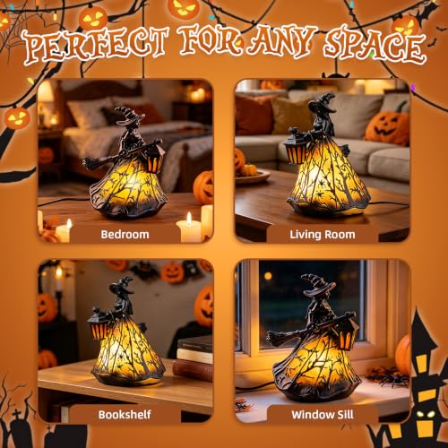 Halloween Witch Lamp Gothic LED Night Light Table Lamp Decor