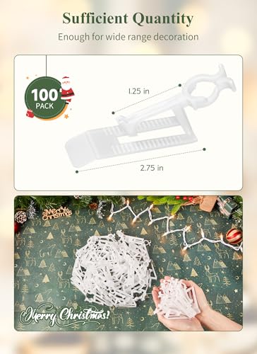 Minetom 400 Pack Christmas Light Clips - White for C7 C9 String Lights