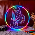 Butterfly Neon Sign - Multi-Color Dimmable LED Wall Decor with USB Power - Variation: Butterfly