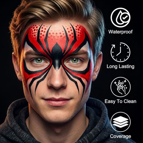 Red Oil-Based Face Paint Stick Full Coverage Waterproof Stage Makeup - #03 Red