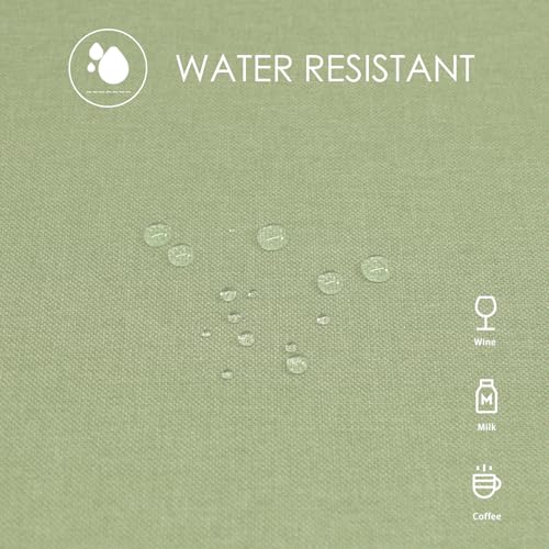 Waterproof Sage Rectangle Table Cloth 57x118 Inches - Easy Care Faux Linen