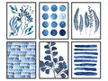 Mid Century Modern Wall Art Prints - Abstract Botanical Decor - 6 Pack