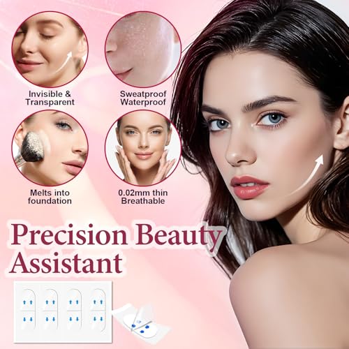 BAIGUOZH Face Lift Tape, Face Lift Tape Invisible, Face Tape Lifting Invisible, Face Tape Instantly Lifts Sagging Skin Around The Face, Hides The Double Chin and Creates A v-Shaped Face 60PCS