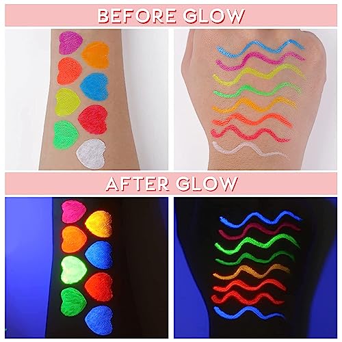 UV Glow Neon White Liquid Eyeliner - Waterproof, Long Lasting, Matte Colorful Eye Pencil