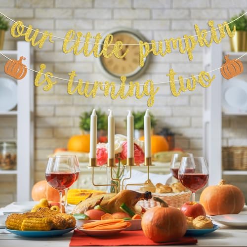 Autumn Second Birthday Banner - Pumpkin Theme for Halloween & Fall Parties