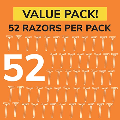 Men's Disposable Razors 52 Pack - Sensitive Single-Blade, Smooth Shave