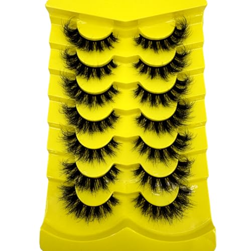 7 Pairs 3D Mink False Eyelashes Fluffy Natural Wispy Reusable Eye Makeup W3