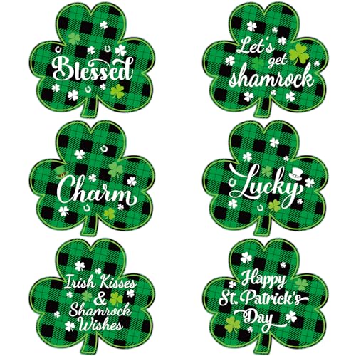 Shamrock St. Patrick's Day Plastic Placemat Set of 6 - Waterproof & Wipeable