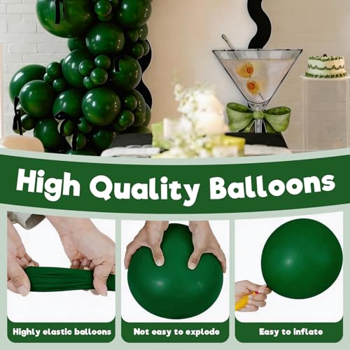 Green Latex Balloons Set - 100 Pack 12 Inch Party Decorations for Christmas Weddings Birthdays