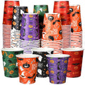Halloween Disposable Paper Cups 9 oz Bulk - 100 Pack with Festive Designs