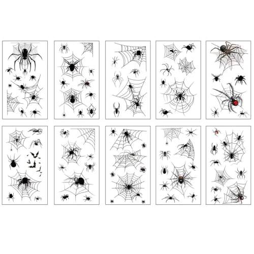Halloween Spider Web Temporary Tattoos - Style04, Waterproof Body Art Stickers