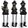 Halloween Gothic Plague Doctor Figurines Shelf Sitters with Dangling Legs - Spooky Decor