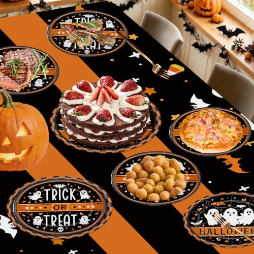 Halloween Paper Plate & Bowl Set - Ghost Themed Disposable Tableware for Party, 50 Pieces - Variation: Halloween