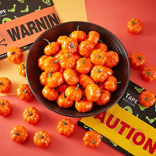 Mini Foam Pumpkins Orange - Fall Harvest Decor, 100 Pieces