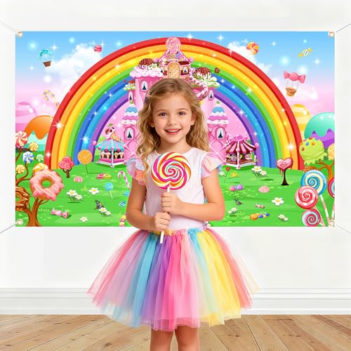 Candyland Birthday Decorations Backdrop - 72x48 Inch Variation of This Listing