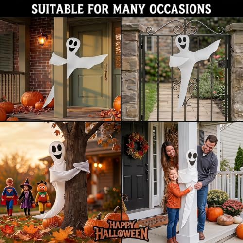 Halloween Ghost Tree Wrap Decor - 52 Inch Outdoor Friendly Ghost with White Variation