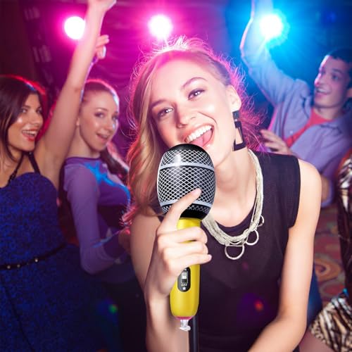 Inflatable Microphones Party Decorations, 12 Pack, 10 Inch Fun Karaoke Props