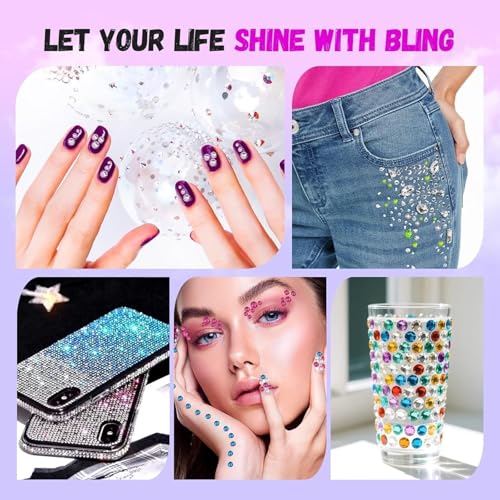 32 Colors 3mm Jelly Rhinestones Bedazzling Kit - 45,000pcs Craft Supplies with Glue & Tools