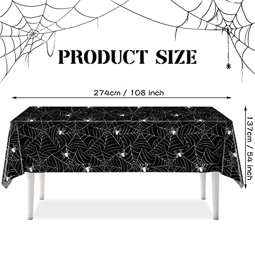 Halloween Tablecloth Pack of 3 Rectangular Spooky Party Decor - Black