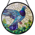 Stained Glass Bird Sun Catcher - Pigeon Window Hanging Decor, 7.9 Inch, Color14