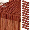 Terracotta Cheesecloth Table Runners 12 Pack - Fall Rustic Boho Decor