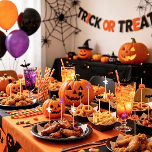 Halloween Mix Cocktail Picks - Spooky Food Skewers for Appetizers & Drinks