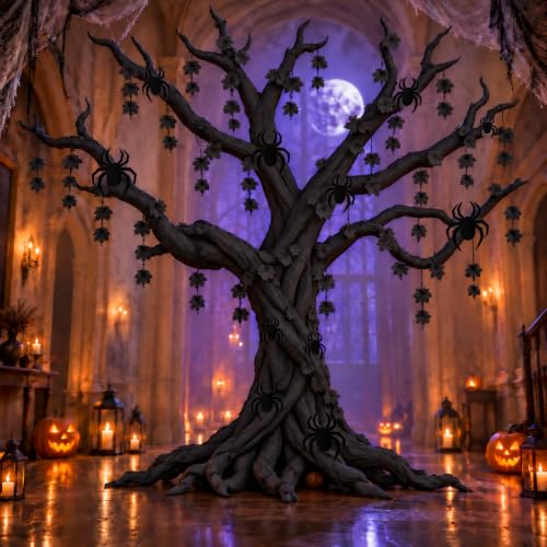 Halloween DIY Black Maple Tree Decoration Set - Spooky Wall Art for Halloween