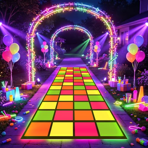 Disposable Neon Glow-in-The-Dark Dance Floor Runners - 3 Pack