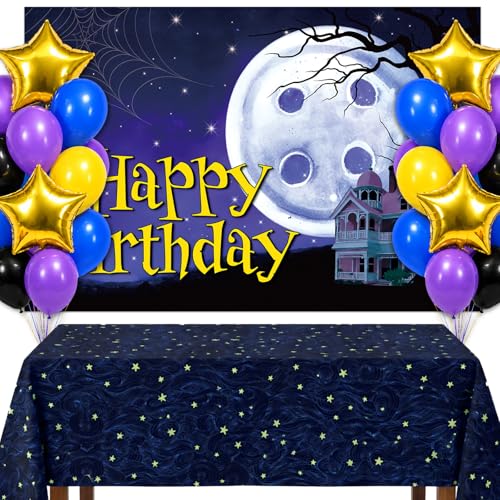 Button Birthday Party Decorations Set with Backdrop, Balloons & Banner