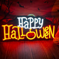 Halloween Neon Sign Dimmable LED Wall Decor - Pumpkin & Trick or Treat - SZ-happyhalloween-print2