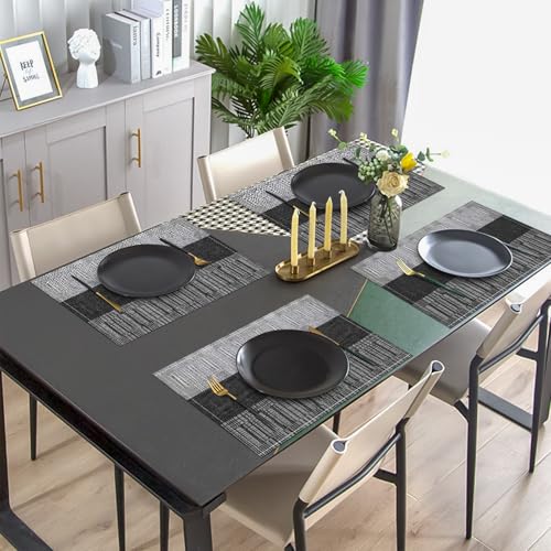 Black Halloween Placemats Set of 4 - 12x18 Inch Washable Heat-Resistant Table Mats