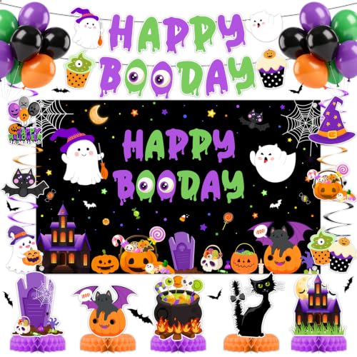 Halloween Birthday Party Decorations Kit Ghost Pumpkins Banner Balloons