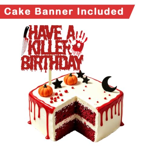Halloween Birthday Banner - Spooky Horror Party Decorations, Pre-Strung, Reusable, 6 Feet