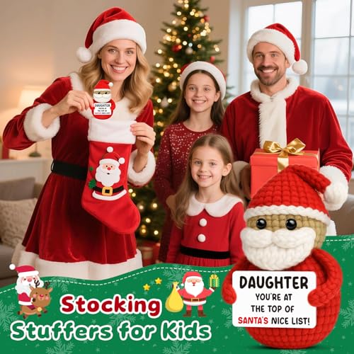 Crochet Santa Claus Christmas Stocking for Daughter - Holiday Gift & Decor