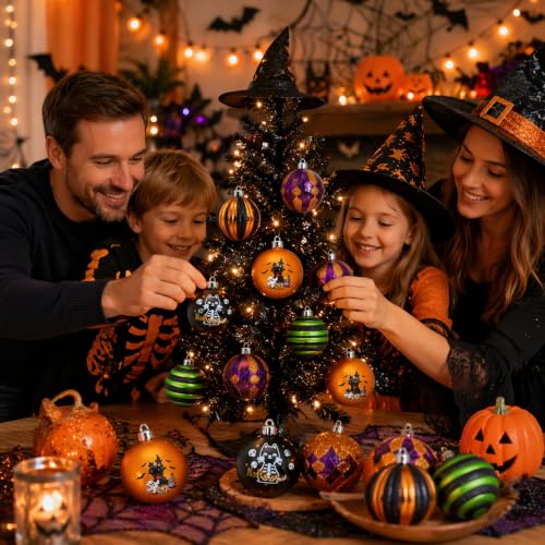 Large Halloween Tree Decorations Set - 16 Shatterproof Ornaments for Indoor Use