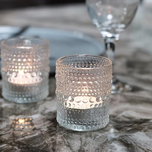 Clear Votive Candle Holders Set 24 PCS Hobnail Glass Tealight Holders - Spring & Wedding Decor Variation of THIS listing