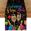 Happy New Year Table Runner 13x72 Inch Festive Party Decoration for Dining Table