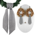 Black White Checkered Sash for Wreaths - 2 Pack Halloween & Modern Decor - Variation of Black White