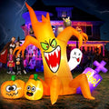 8FT Halloween Inflatable Spooky Pumpkin Tree Outdoor Decoration with LED Lights - Yard Lawn Decor