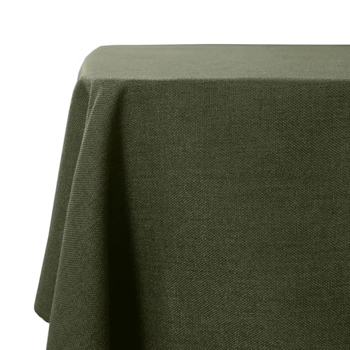 Moss Green Rectangular Table Cloth 118x57 Inches Linen Textured Waterproof Cover - WAITER TREE Variation