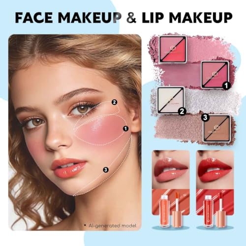 Color Nymph Full Makeup Kit for Women White - Beginner Friendly, All-in-One Cosmetic Set