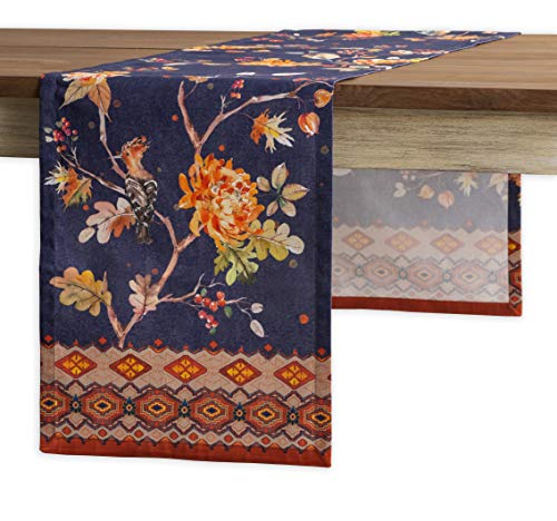 Kelim Infinity Table Runner - 100% Cotton, 14.5 x 36 Inches, Unique Watercolor Design - Variation 033