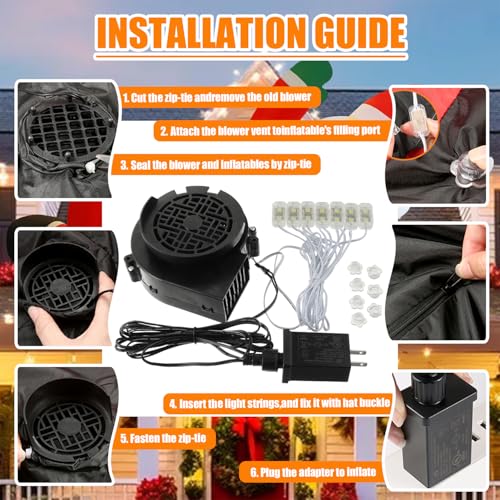 LED Inflatable Air Blower Fan with Light String for Holidays and Parties