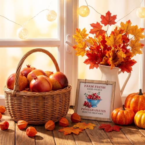 Norme 7 Pcs Fall Artificial Pomegranate Decoration Set for Centerpiece & Farmhouse