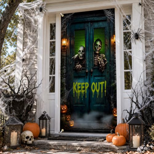 Halloween Door Cover Skeleton Party Decor Keep Out - Variation 10